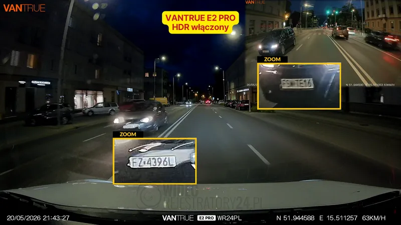 jakość nagrań 4K z kamery samochodowej vantrue e2 pro
